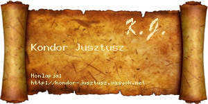 Kondor Jusztusz névjegykártya